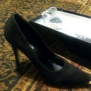 Point toe suede stiletto heels